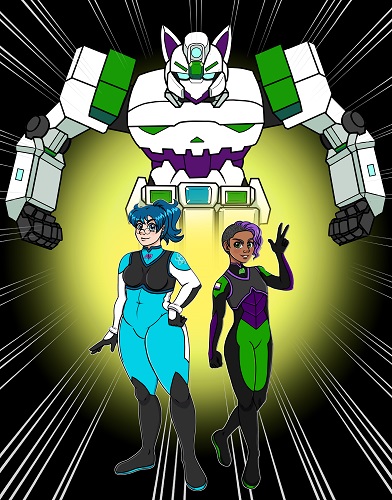 Mech with human mascots
